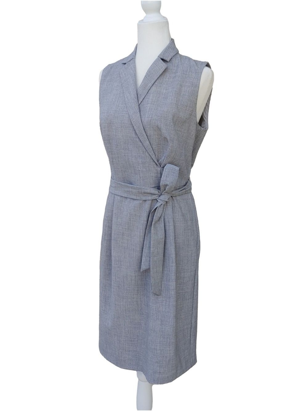 Ann Taylor NEW Gray Tie-Waist Sleeveless Blazer Dress Women's 8 NWT - Picture 6 of 16